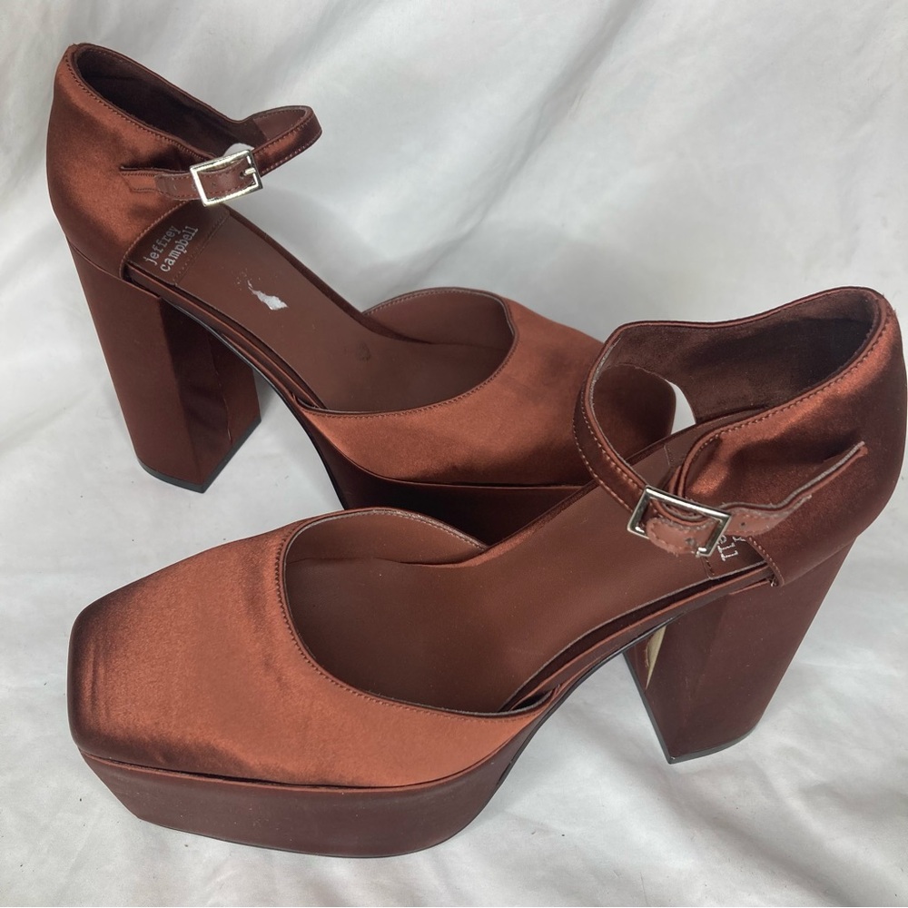 Jeffrey Campbell Ovr N Out satin block heels